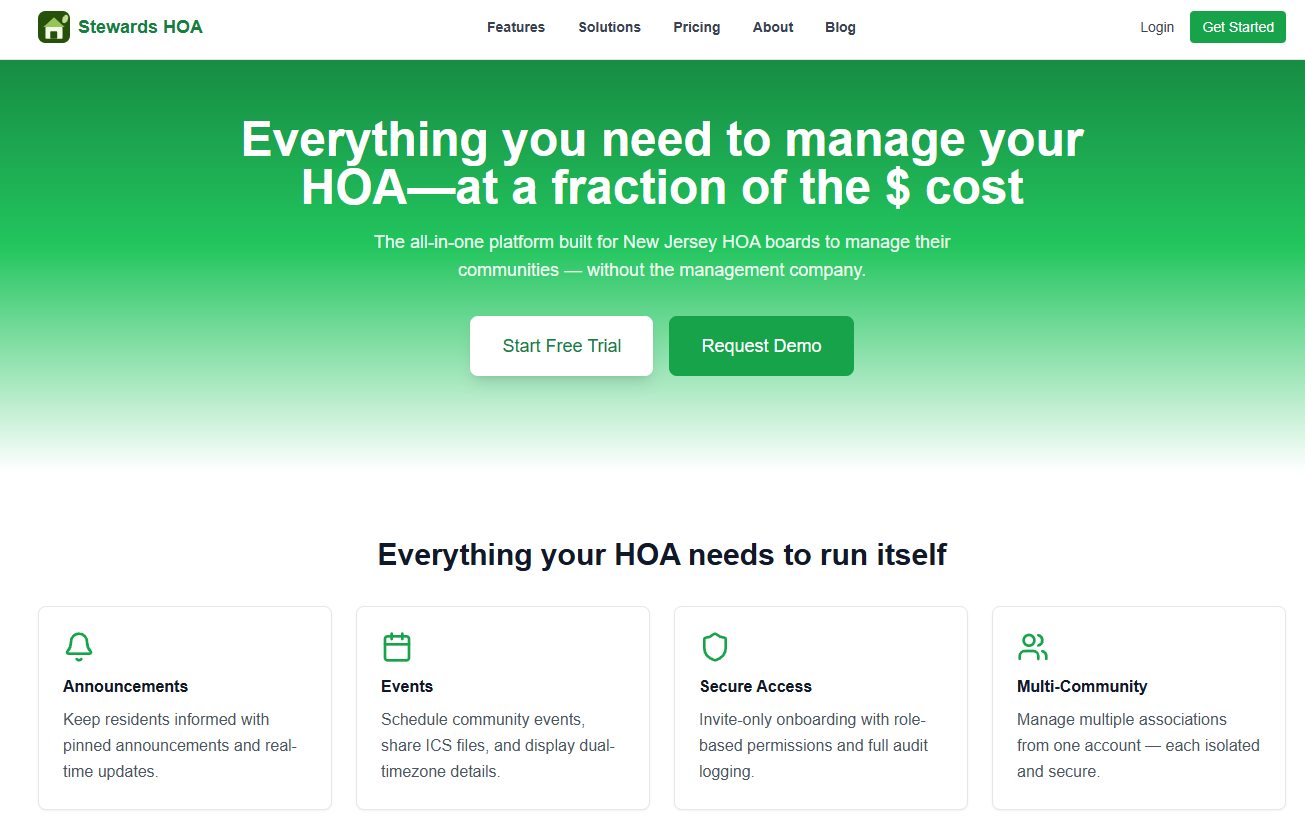 Stewards HOA - HOA Platform